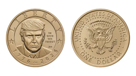 Coins with Trump's face and gold finish go on sale